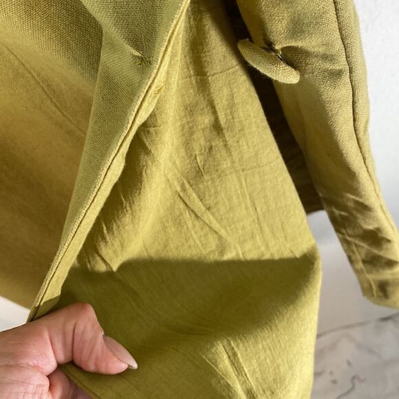 NWT Womens Sayuri Chartreuse Green Button Side Sleeveless Midi Dress - Picture 6 of 13